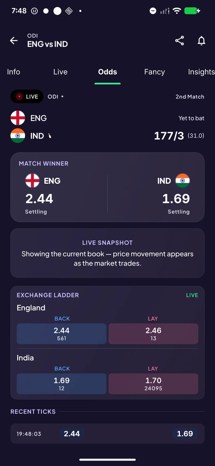 CricketExchange — screen 2