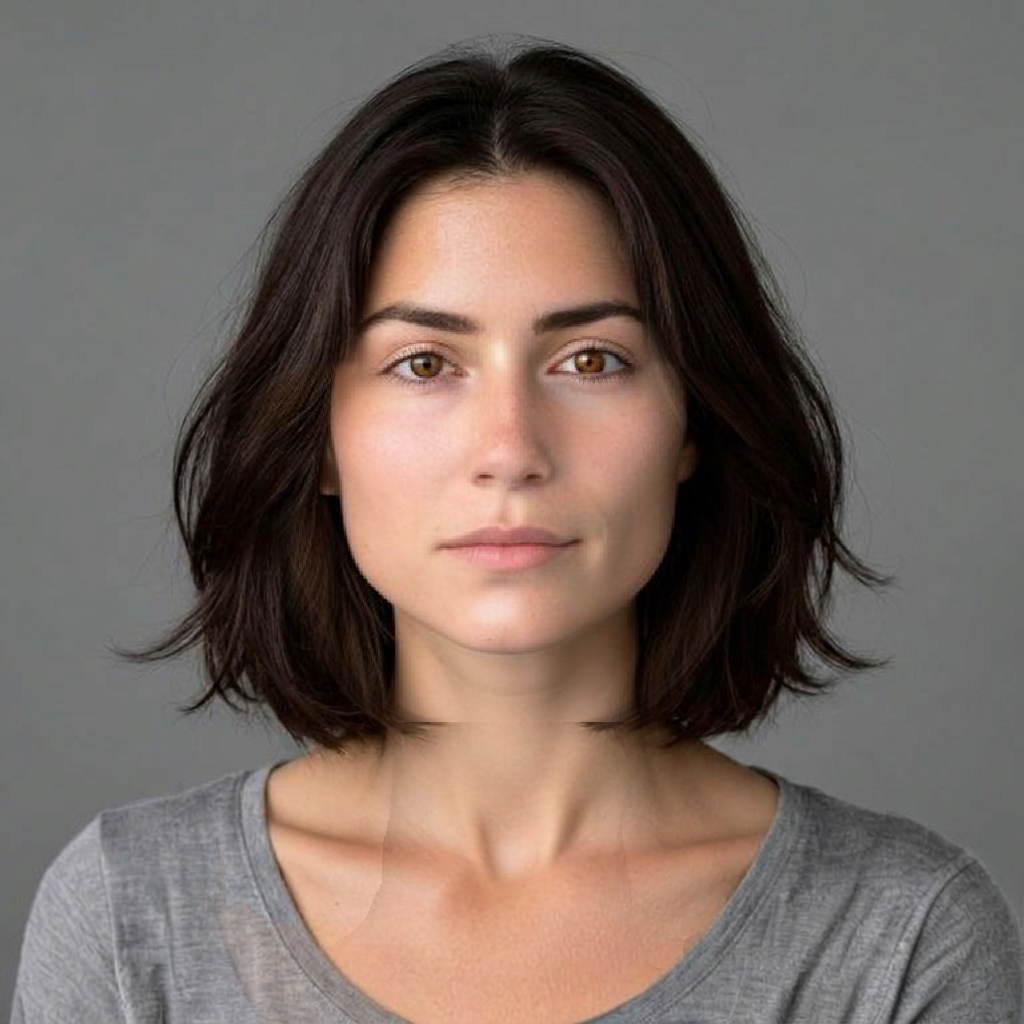 Accepted hairstyle result with a natural French bob